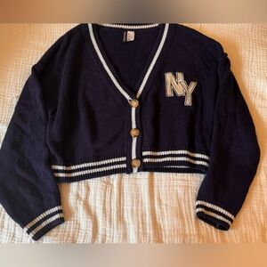 Navy blue New York cardigan